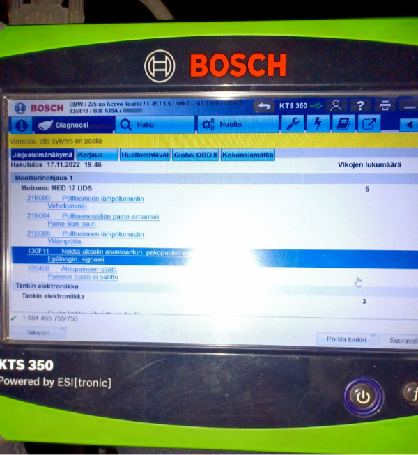 Vikakoodin luku Bosch